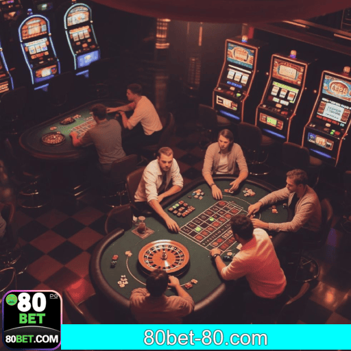 Imagem promocional do cassino online da 80BET mostrando jogos ao vivo